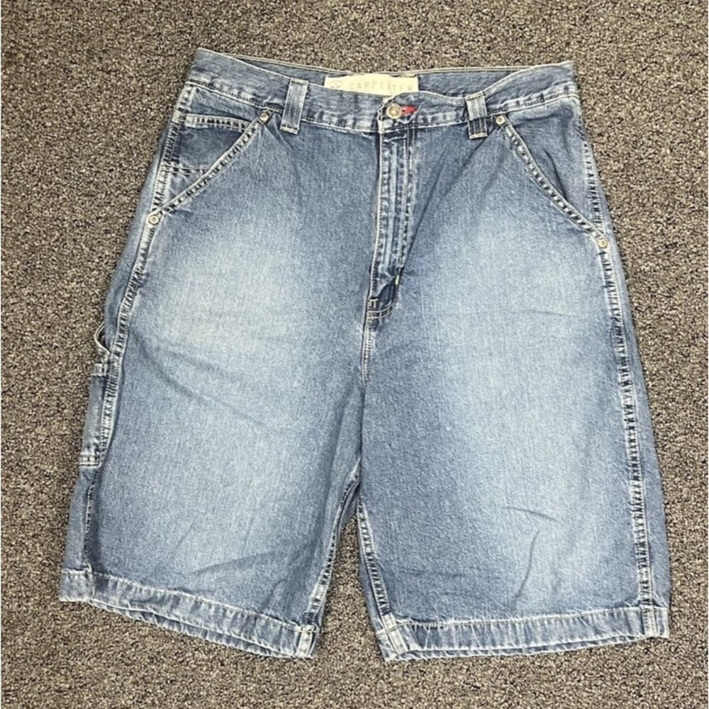 Vintage 90s Arizona Jean Shorts Mens 34 Blue Carpenter Denim Utility Jorts
